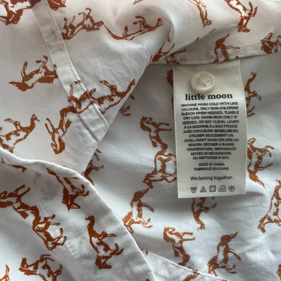Aritzia Little Moon Luckette Blouse Horse Print Amber Earth XS New without Tag - Picture 12 of 13